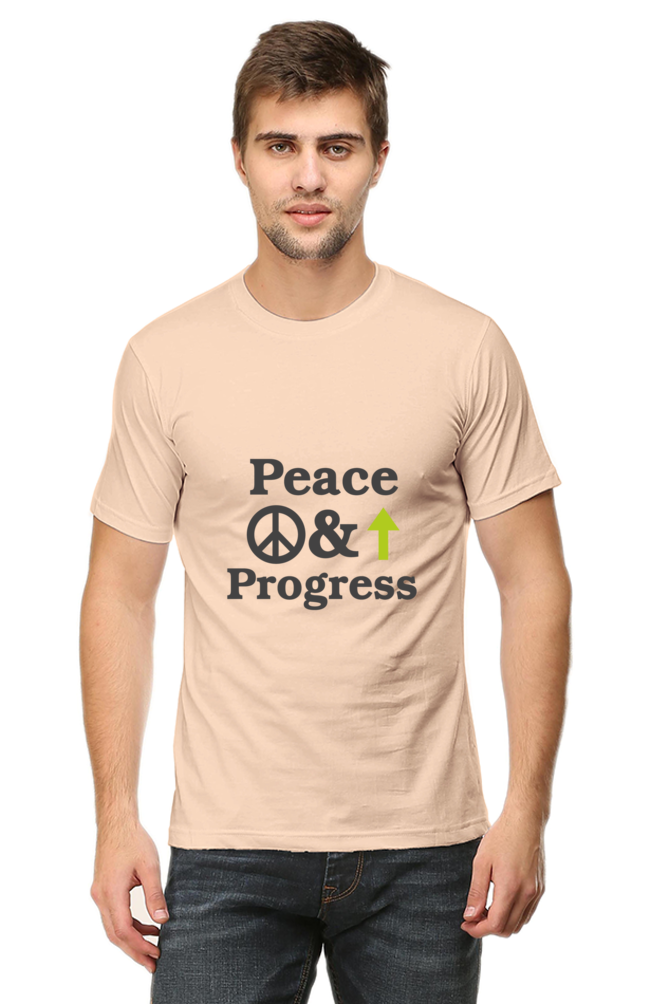 Peace & Progress Graphic | Men's Cotton T-Shirt