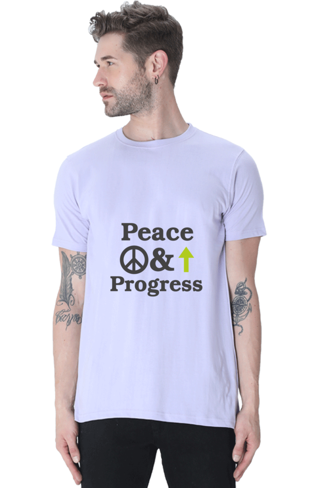 Peace & Progress Graphic | Men's Cotton T-Shirt