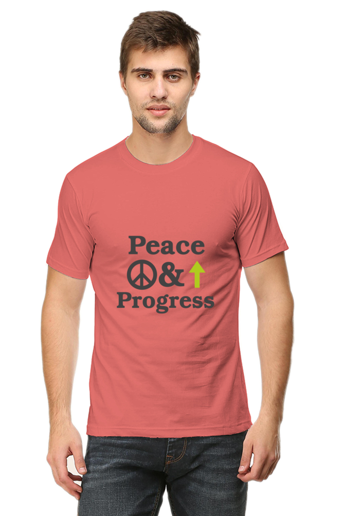 Peace & Progress Graphic | Men's Cotton T-Shirt