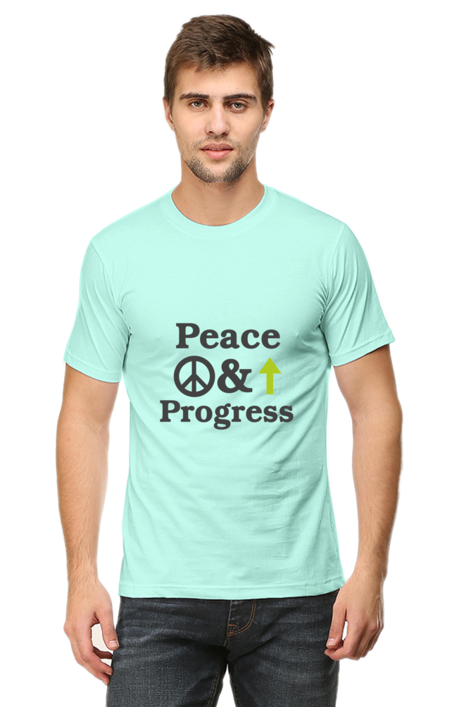 Peace & Progress Graphic | Men's Cotton T-Shirt