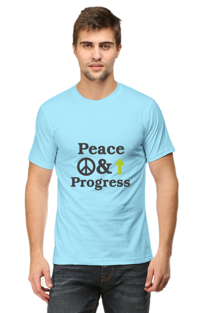 Peace & Progress Graphic | Men's Cotton T-Shirt