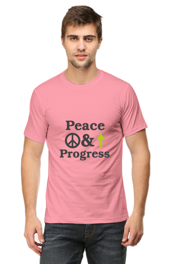 Peace & Progress Graphic | Men's Cotton T-Shirt