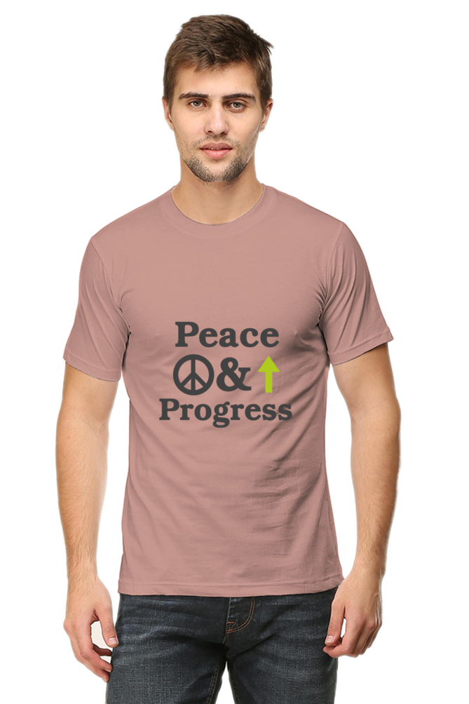 Peace & Progress Graphic | Men's Cotton T-Shirt