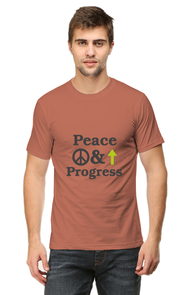 Peace & Progress Graphic | Men's Cotton T-Shirt