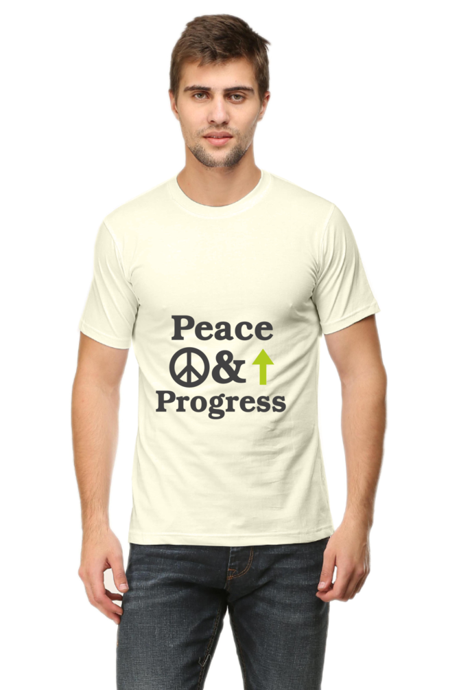 Peace & Progress Graphic | Men's Cotton T-Shirt