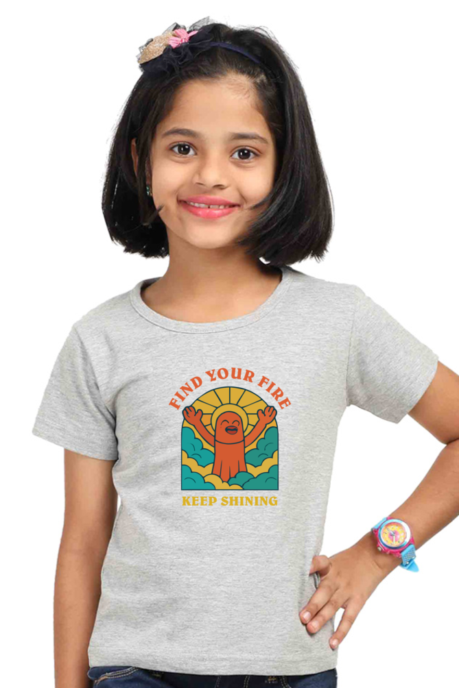Find Your Fire – Keep Shining | Girls' Cotton T-Shirt