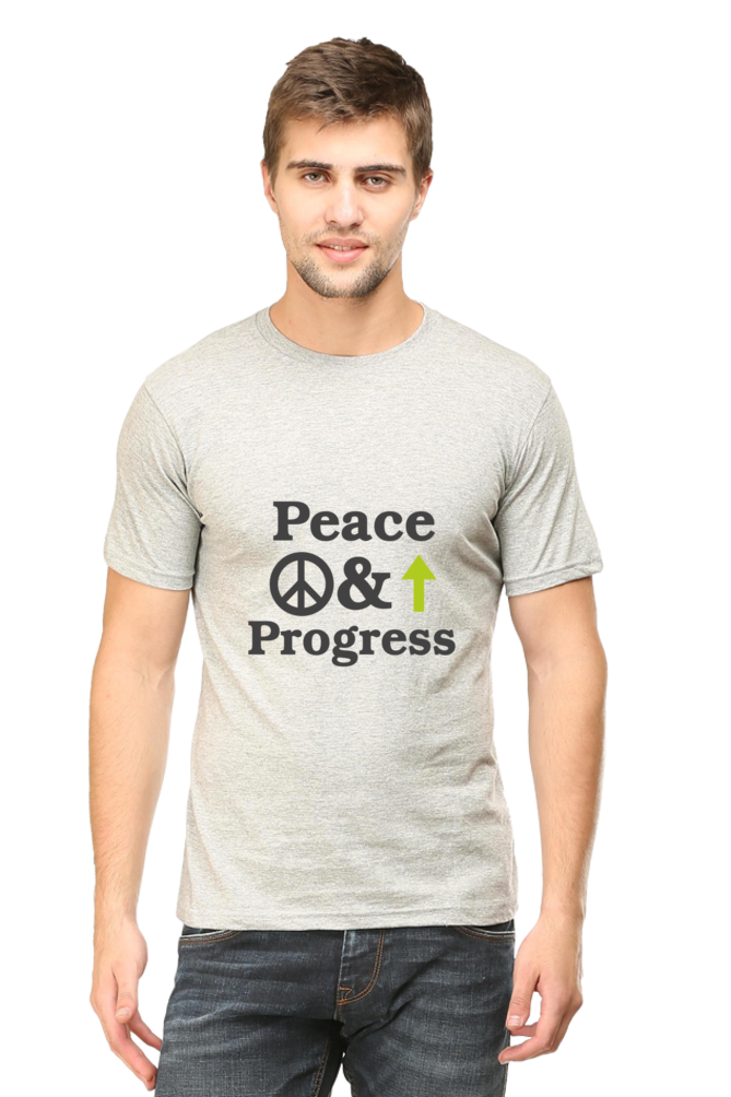 Peace & Progress Graphic | Men's Cotton T-Shirt
