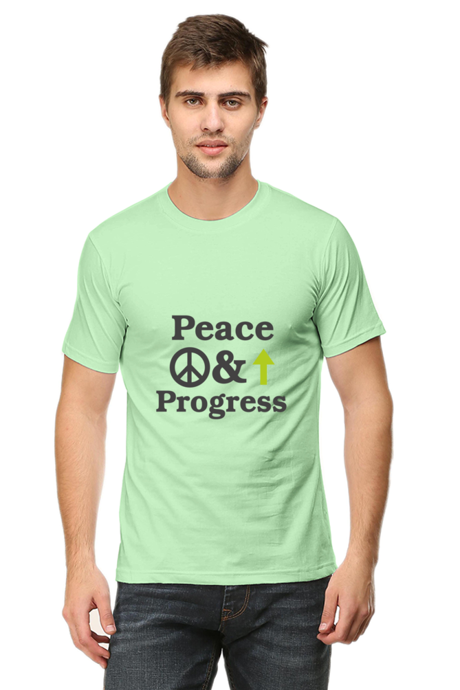Peace & Progress Graphic | Men's Cotton T-Shirt